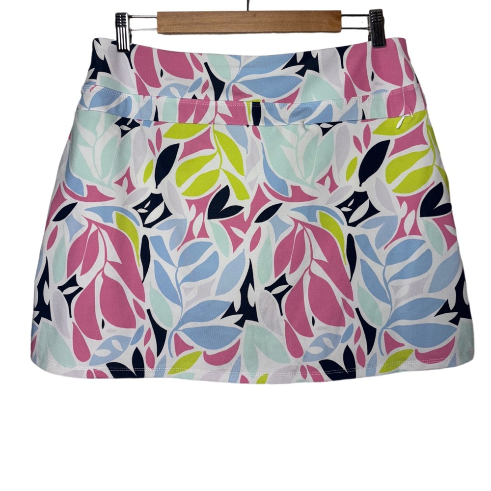 Printed Leaf-Pattern Women’s Shorts - Pink & Blue